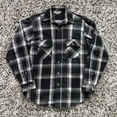 70s 80s ファイブブラザー ネルシャツ 黒×白 USA製