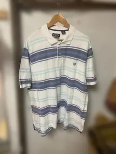 USED 古着 CHAPS（チャップス）ボーダー ポロシャツ（XXL)パープルのサムネイル