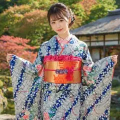 猫柄振袖単品】プレーカード白黒白地大胆個性入学入園成人結婚お宮参り 