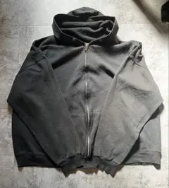 90s~00s フルジップパーカー ブラック ダブルフェイス y2k