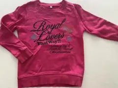 サイズ120 ピンク トレーナー　英字・ハートプリント