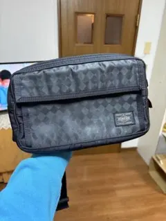 PORTER ブラックダイヤ柄ウエストポーチ⁄ ボディバッグ