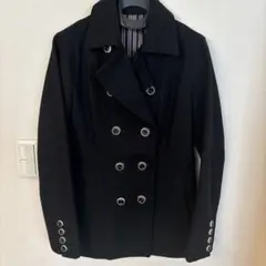 Jun gaminerieウール混紡 ダブルブレスト ピーコート 黒