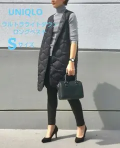 美品♡UNIQLO ユニクロ ウルトラライトダウンロングベスト ブラック S