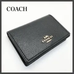 美品✨　COACH コーチ　名刺入れ カードケース ブラック　レザーのサムネイル