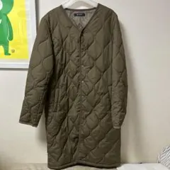 nano キルティングロングジャケット オリーブグリーン