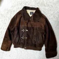 TIMBO LEDER スエード 短丈 ファイヤーマンジャケット ビンテージ L