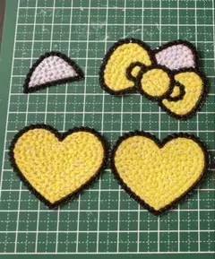 うちわデコ デコうちわ パーツ 猫耳 ハート 黄色