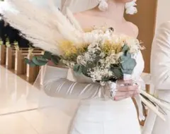 ドライフラワーブーケ ウェディングブーケ　ホワイト ベージュ