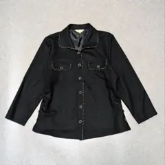 Sunpigalle ジャケット ブラック ステッチ ショート丈 M相当 古着