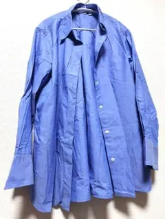 UNIQLO ユニクロ ＸＬ 青 レギュラー カラー 長袖 シャツ 大きめ