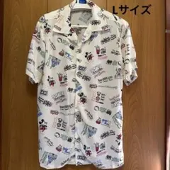 東京ディズニーリゾート　アロハシャツ　ミッキー　手書き風　Lサイズ