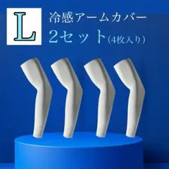 アームカバー 腕カバー L グレー UPF50+ 2枚セット 4枚入り 冷感