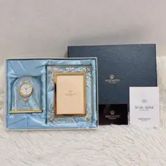 MIKIMOTO 置き時計 写真立てセット ミキモト 動作未確認