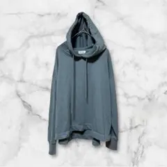 レプシィム【M】パーカー/くすみブルー フード シンプル 大人カジュアル