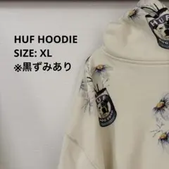 HUF フラワー ロゴ パーカー アイボリー
