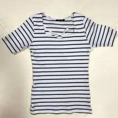 8/9までの出品【⠀one way⠀】 ボーダー ニット トップス 半袖