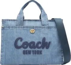 COACH コーチ デニム トートバッグ ターンロック34cm
