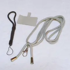 匿名配送✨ストラップホルダー ネックストラップ ショルダーストラップ グレー