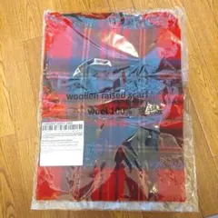 ウール100% チェック柄マフラー 赤・青・黒