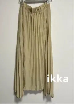 【試着のみ】ikka レディース　プリーツ ロングスカート　イエロー　Mサイズのサムネイル