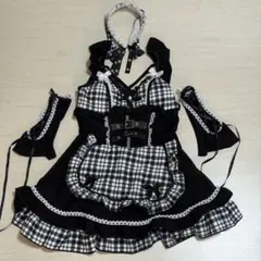 Malymoon マリームーン ゴシックチェックメイドドレス【ブラック】のサムネイル