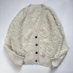 【極美品】ユナイテッドアローズ 透かしループ編み コットンカーディガン 日本製