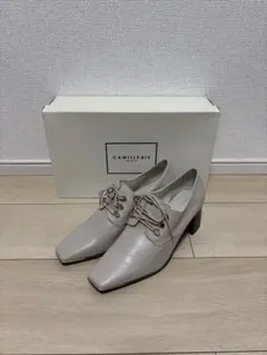 未使用 CAMILLEBIS RANDA スクエアトゥ レースアップ シューズ