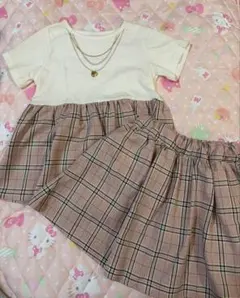 チェック柄 セットアップ 120