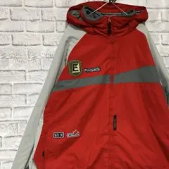 コロンビア　マウンテンパーカー中綿　レッド2XL ロゴ刺繍アウトドア1223