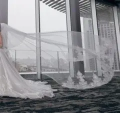 ホワイト レース ウェディングベール