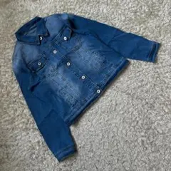 デニムジャケット ブルー 無地 色落ち加工 フロントポケット付き XL ⭐