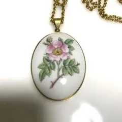 ロイヤルコペンハーゲン陶磁器製 花柄ペンダント ネックレス　ビンテージ　チェーンのサムネイル