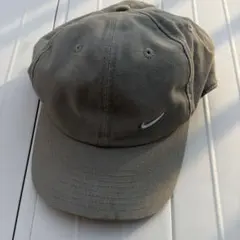 【希少】90s-00s NIKE メタルスウッシュ 6パネル キャップ オリーブ