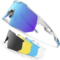 偏光スポーツサングラス メンズ レディース　5レンズ付き　収納ケース付き