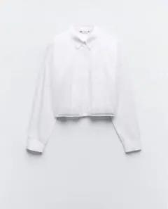 ZARA ブラウス　ラインストーン　クロップドシャツ