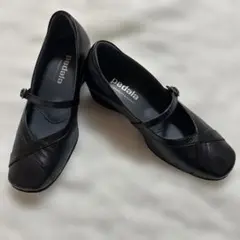 新品未使用 アシックス　ペダラ　パンプス　ウェッジソール　ストラップ　ブラック