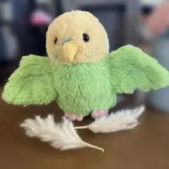 セキセイインコ ぬいぐるみ 黄色 緑 サンレモン 癒し系 鳥 手触り良好 美品