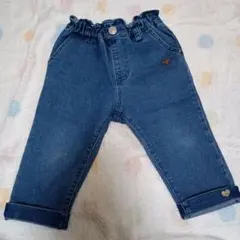 デニムブルー ハートポケット ロングパンツ 90cm