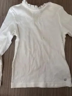 PETIT BATEAU ホワイト長袖カットソー 116cm