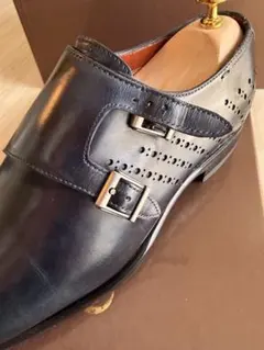 MAGNANNI ダブルモンク ネイビー39サントーニジョンロブベルルッティ美品のサムネイル