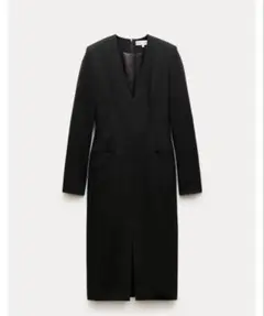 【新品・未使用】ZARA ショルダーパッド　ミディ　ワンピース　L