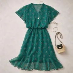 極美品♡SOULEIADO ソレイアード カシュクールワンピース 36 S相当のサムネイル