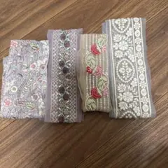 インド刺繍リボン 4種セット　アソート