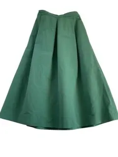 フレアスカート 緑色 ロング丈