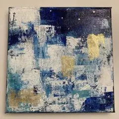 冬の街　アクリル画　抽象画