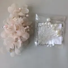 花モチーフ ヘアピンセット ベージュピンク
