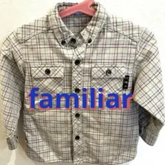 familiar 長袖チェックシャツ　100センチ