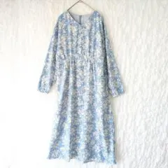 ナチュラルビューティーベーシック ロングワンピース 花柄 総柄 M Aライン