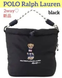 新品 POLO RALPH LAUREN ポロベア 巾着 ショルダーバッグ 黒のサムネイル